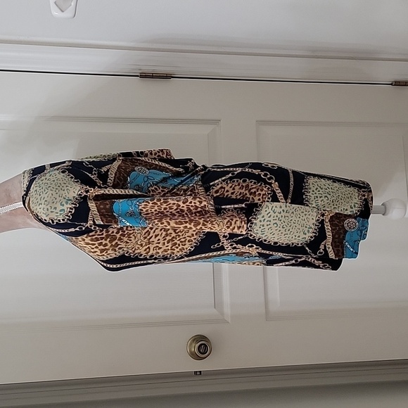 Foreign Exchange Size Unknown Abstract Bodycon Mini Dress, Cutout Back Accent - Picture 2 of 10